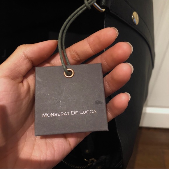 NWT Monserat de Luca Large Black Saffiano Tote Satchel bag - Picture 3 of 5